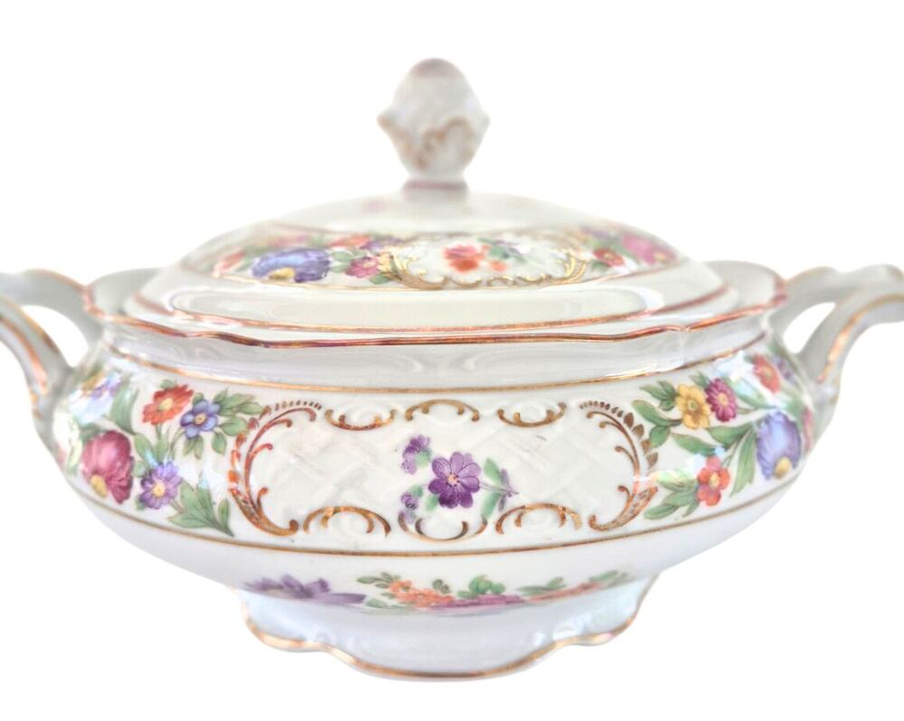 Vintage Schumann Bavaria Empress Covered Serving Bowl Vegetable Styling Catchall